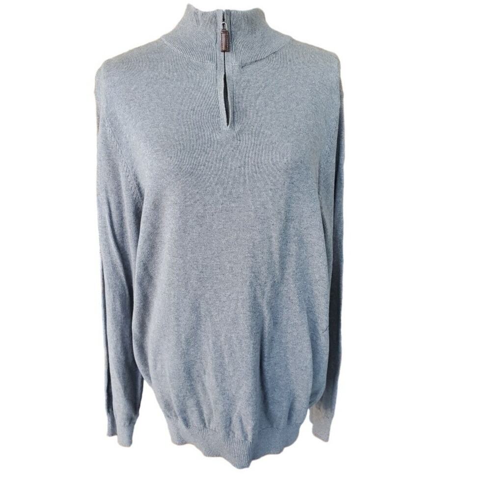 Harrison Davis 1/4 zip pullover sweater grey size Large